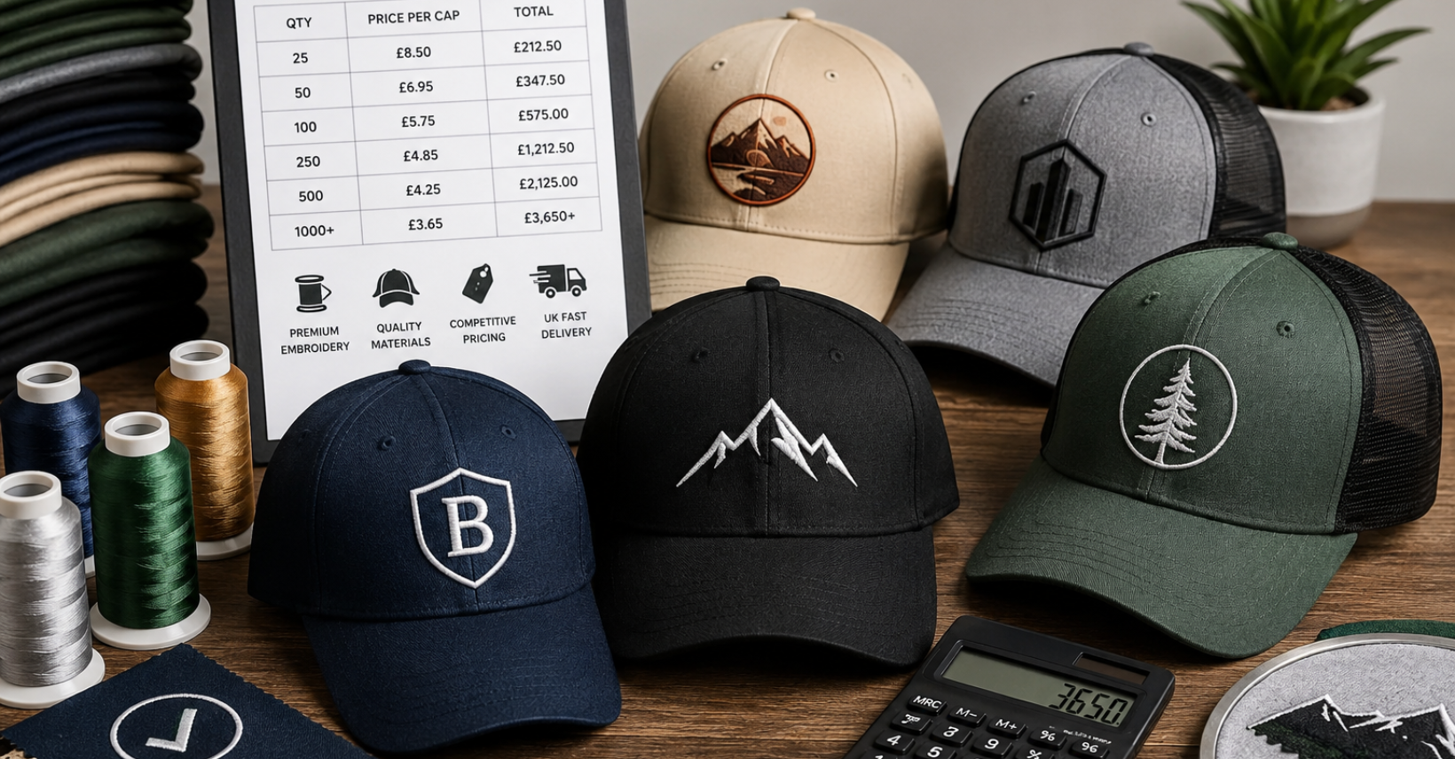 embroidered caps pricing